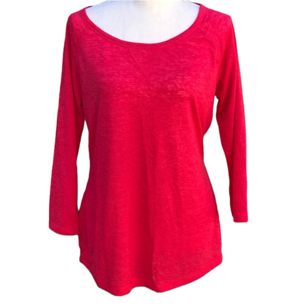 Old Navy Workout Top SheerLong Sleeve Bright Pink Size Women’s Size Medium